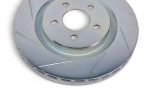 Ford Mustang Brake Kit - Front - Ford Racing - Slotted Rotors + Brembo 4-Piston Calipers - Gloss Black - `94-`04